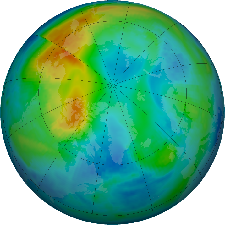 Arctic ozone map for 11 November 2000